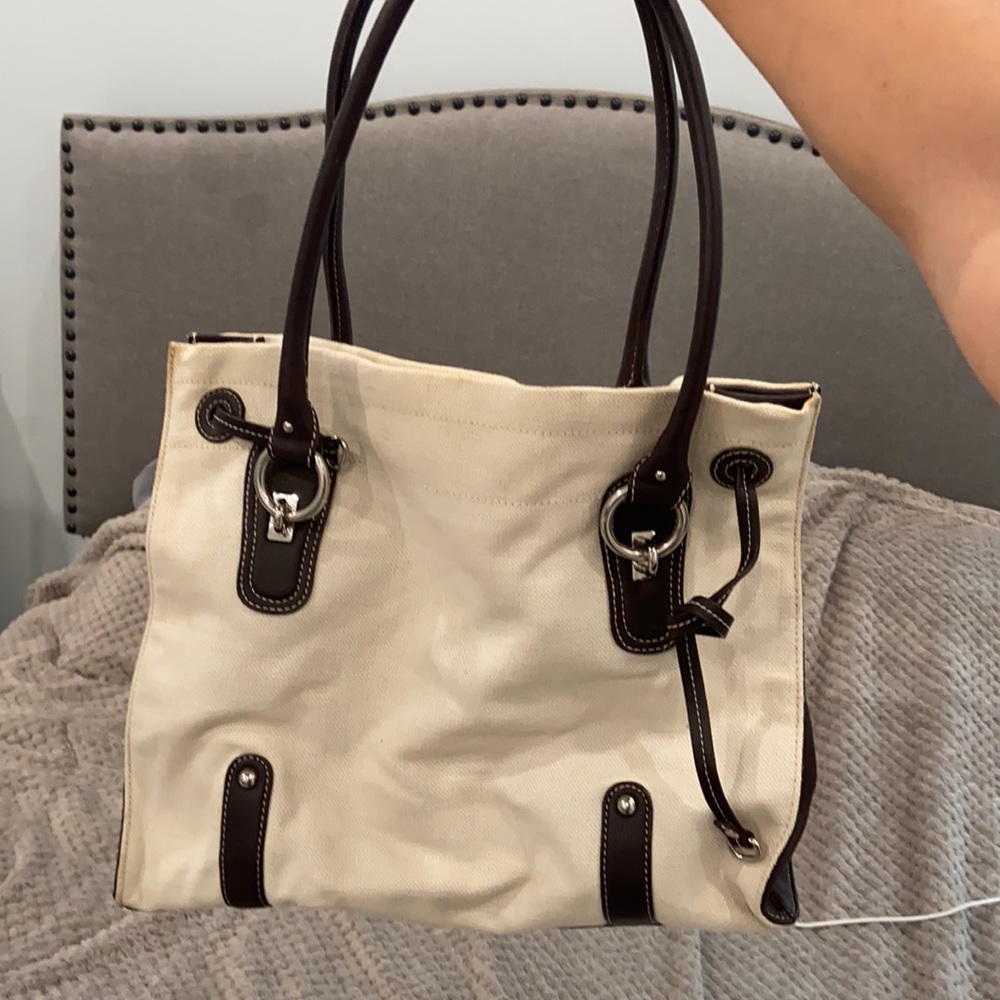 Clarks canvas and leather purse